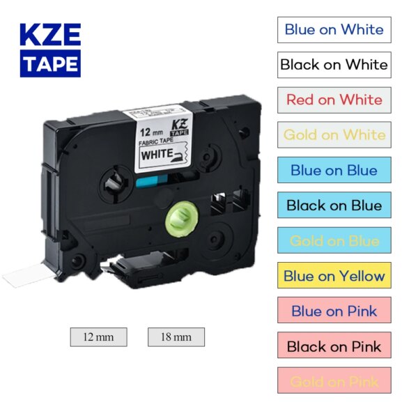 12mm*3m Multicolor Fabric Iron-on Label Tapes tze tape for Brother P-touch printers as TZe-FA231 TZe-FA3 TZe-FA232 tze-FA231