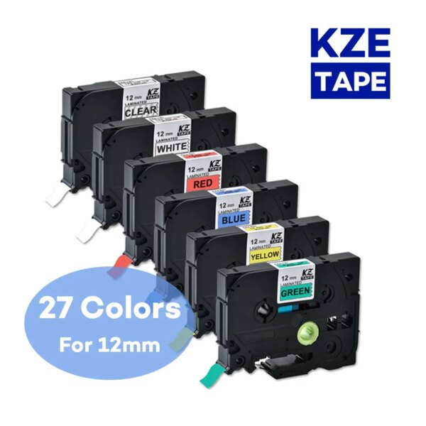 12mm Brother label tape Tze-231 Multicolor Laminated label ribbon tze tape for p-touch label printers tze231 tze 231 tze-231