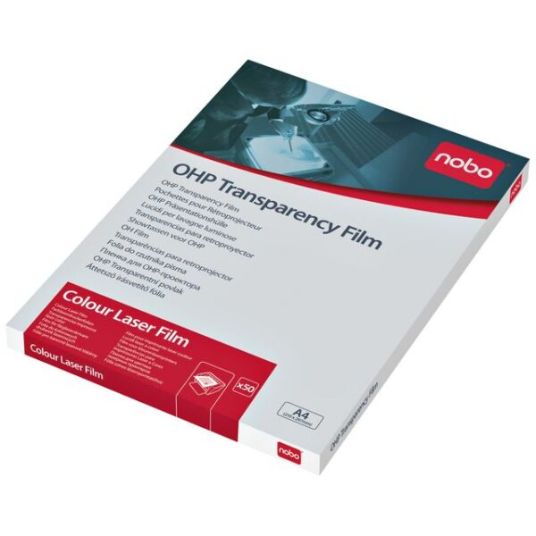 Overheadprojector transparanten Nobo voor kleurenlaserprinters 50 stuks