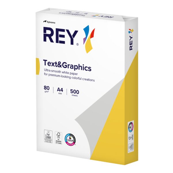 Kopieerpapier Rey Text & Graphics A4 80gr wit 500 vel | 5 stuks