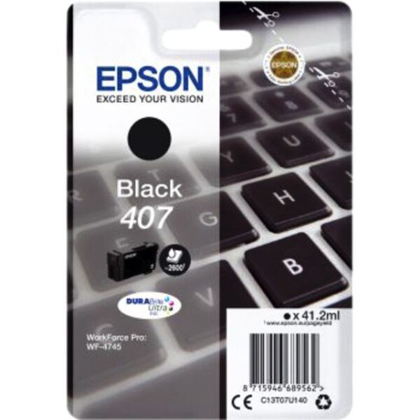Inktcartridge Epson 407 T07U140 zwart | 5 stuks
