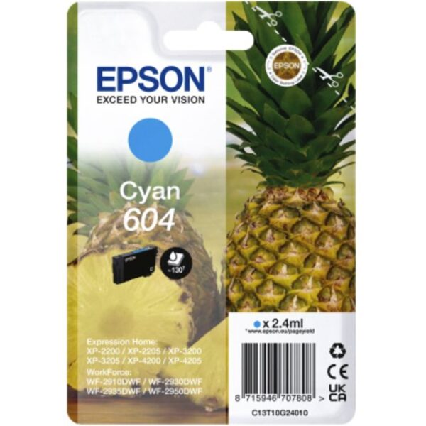 Inktcartridge Epson 604 T10G24 blauw