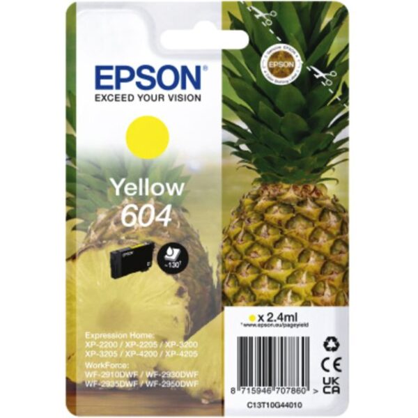 Inktcartridge Epson 604 T10G44 geel | 10 stuks