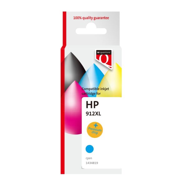 Inktcartridge Quantore alternatief tbv Hp 912XL 3YL81AE hc blauw