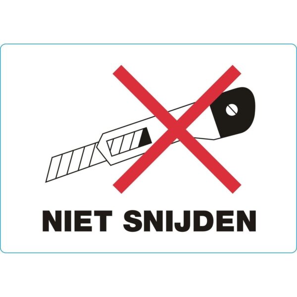 Waarschuwingsetiket IEZZY niet snijden 105x74mm 500 stuks