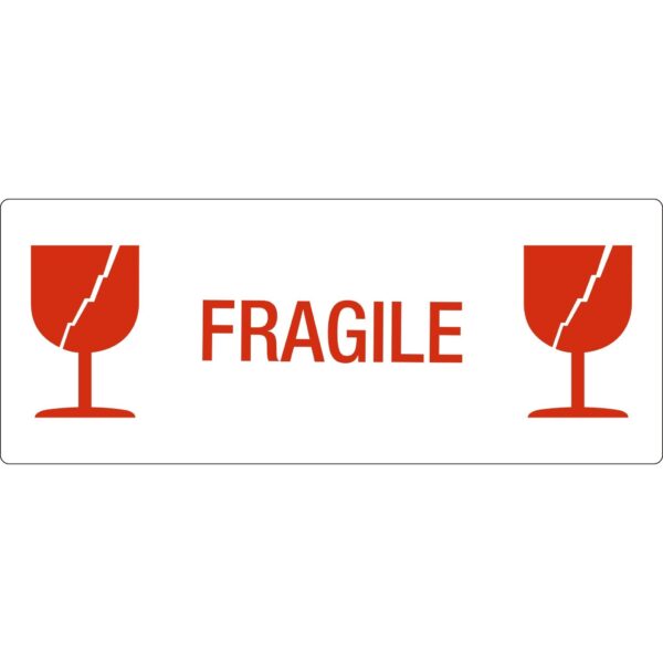 Waarschuwingsetiket IEZZY glas fragile 150mmx60mm 500 stuks
