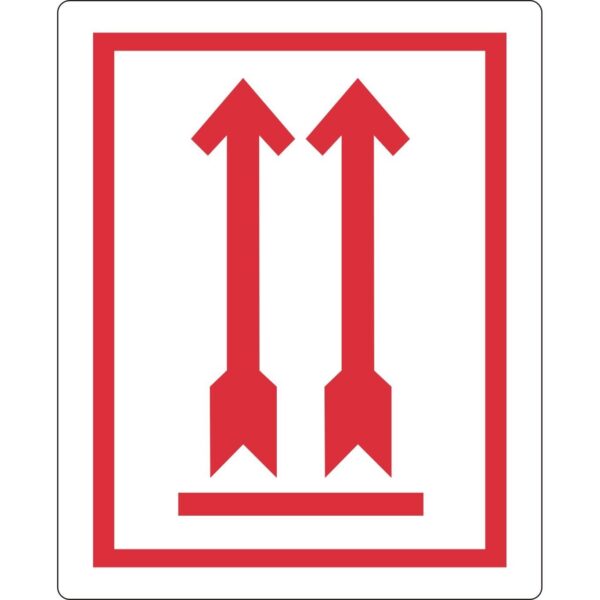 Waarschuwingsetiket IEZZY pijl omhoog 74x105mm 500 stuks