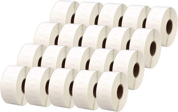 20X Dymo 11352 - S0722520 Compatible Labels - Wit - 10000 Labels - 25mmX54mm - Geschikt voor LabelWriter 310, 330 T, 400, 450, 4 XL