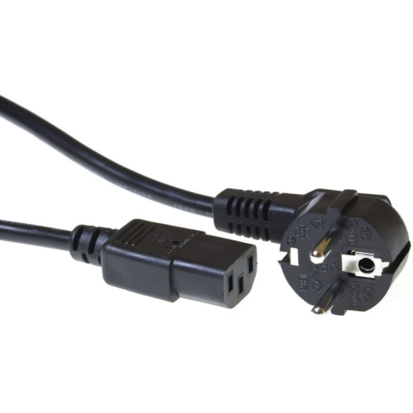 Netsnoer CEE 7/7 male (haaks) - C13 zwart 0,5 m Kabel
