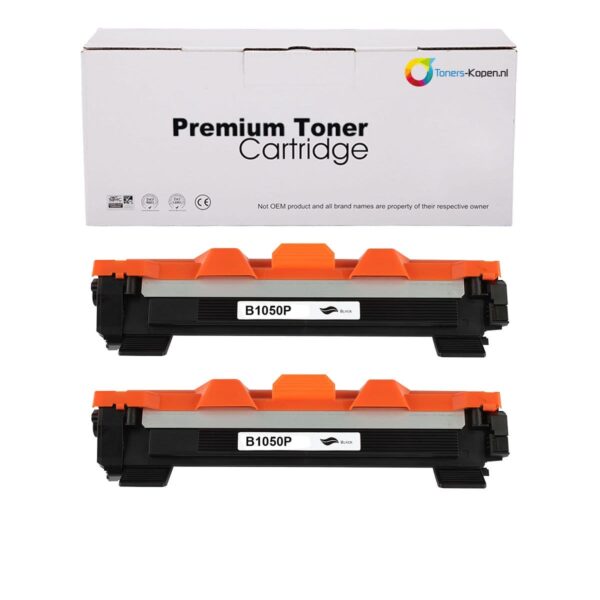 2x Brother TN1030 TN-1030 TN1050 TN-1050 - Alternatieve Toner - 2000 Pagina&apos;s - Zwart