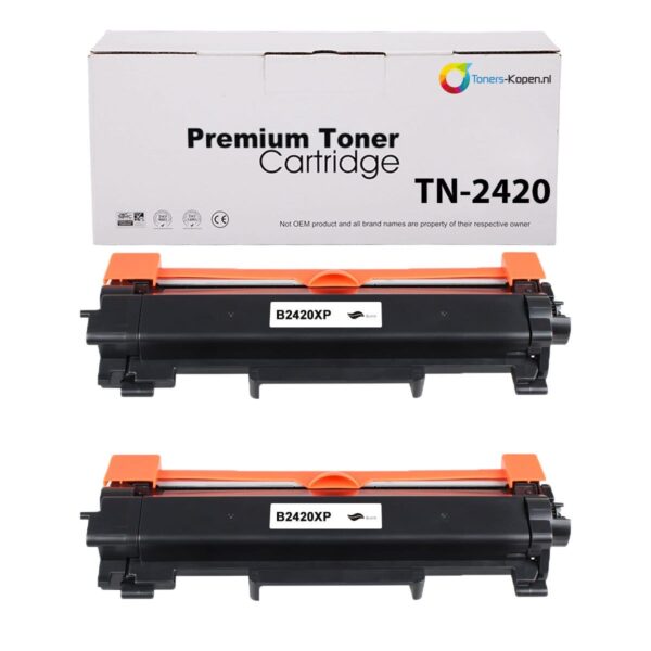 Huismerk Toner - voor Brother TN2420 TN-2420 - TN2410 TN-2410 Zwart - Multipack - 2x 3000 pagina's