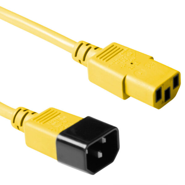 ACT AK5119 Voedingskabel C13/C14 Geel - 3 meter