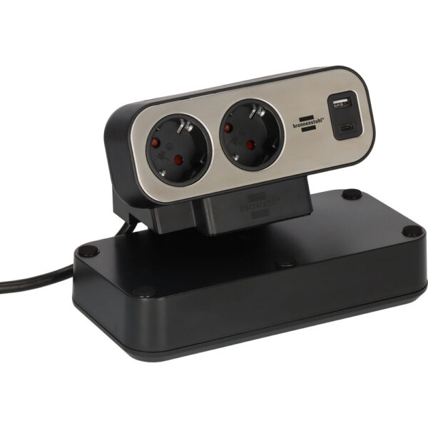 Brennenstuhl 1153580210 Estilo Duplex PDU Bureau Stekkerdoos | 1x USB-C PD | 1x USB-A | 9x Type F Stopcontacten | Overspanningsbeveiliging