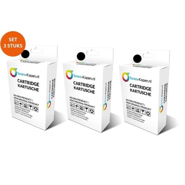 Huismerk 3X inkt cartridge voor Epson T266 zwart Workforce 100 - 10ml