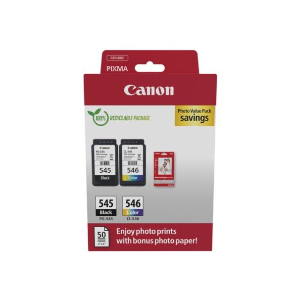 Inktcartridge Canon PG-545 CL-546 zw + kl + papier