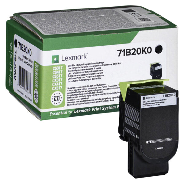 Tonercartridge lexmark 71b20k0 zwart
