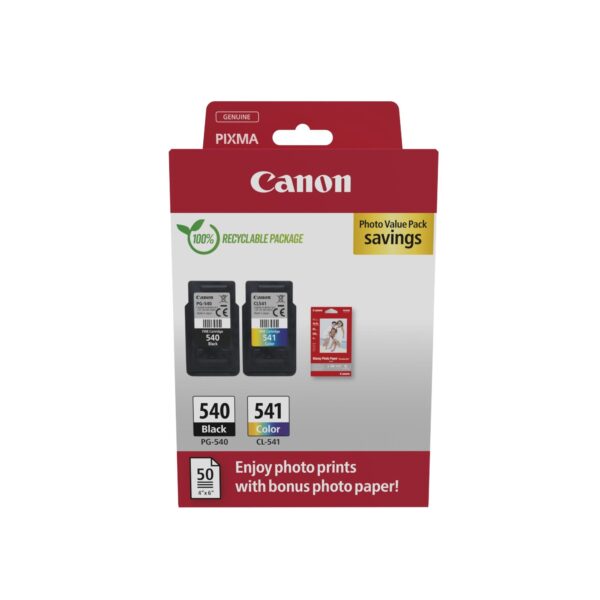 Inktcartridge Canon PG-540 CL-541 zw + kl + papier