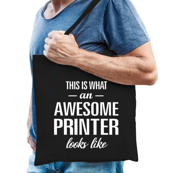 Zwart cadeau tas awesome printer / geweldige drukker voor dames en heren