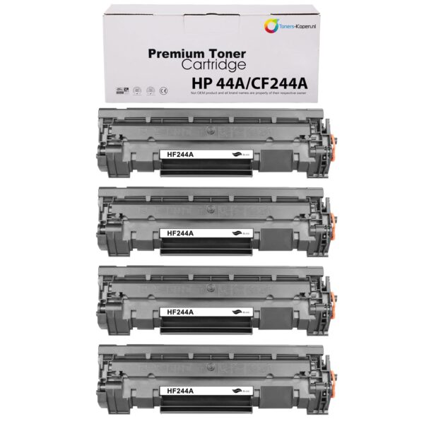 4x Huismerk Tonercartridge voor HP 44A (CF244A) - Zwart 1.000 pagina&apos;s