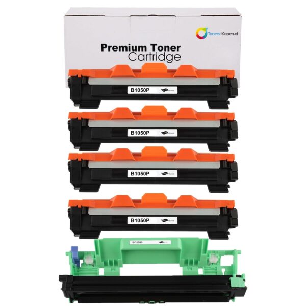 Toners-kopen.nl Huismerk Toner & Drum Set voor Brother TN-1050/DR-1050 - Zwart