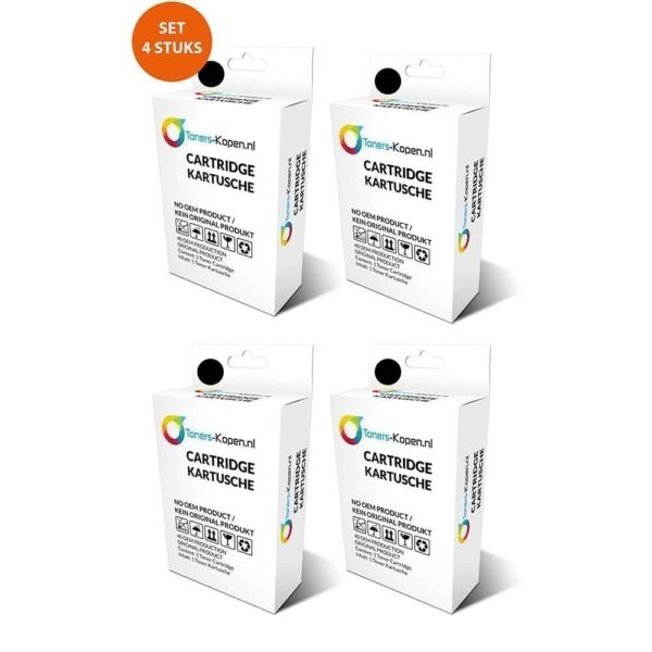 Huismerk 4X inkt cartridge voor Epson T266 zwart Workforce 100