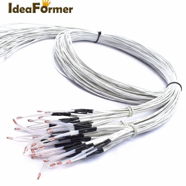 5pcs 3D Pringter 100K ohm NTC 3950 Thermistors Sensors with Cable 3D Printers Parts For Reprap Mend Part Temperature Accessories