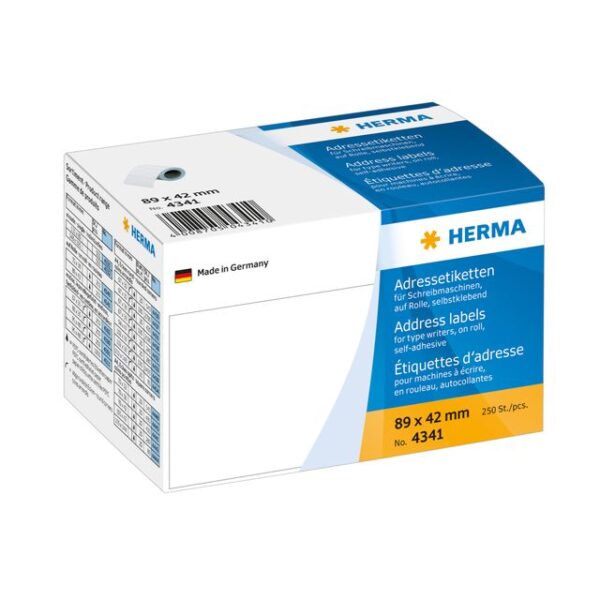 Etiket HERMA adres 4341 89X42mm op rol 250stuks