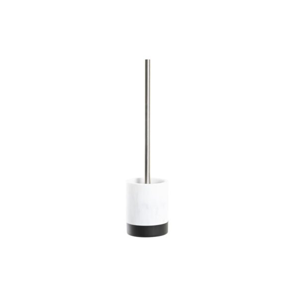 Toiletborstel DKD Home Decor Wit Zwart Hars Roestvrij staal Marmer Modern 10 x 10 x 37,4 cm