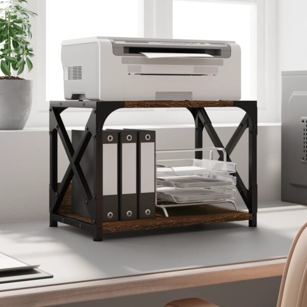 Printerstandaard 44x26x31,5 cm bewerkt hout bruineikenkleurig