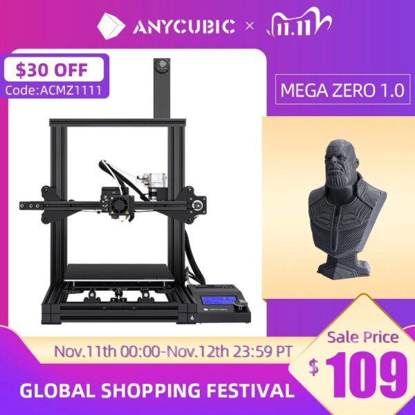 ANYCUBIC Mega Zero DIY 3D Printer 3D Printing Metal Frame Impresora 3D 220*220*250mm³ FDM 3D Printers