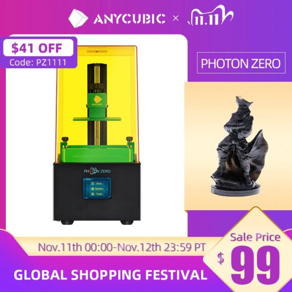 ANYCUBIC Photon Zero 3D Printer, LCD Resin 3D Printers Assembled with UV Cooling System & Upgraded UV Module