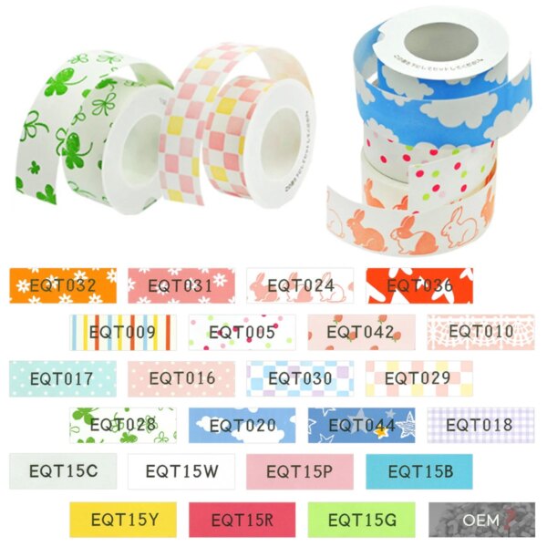 Cidy 1pcs compatible for KingJim LR5C MP20 LR-RK1C label sticker tapes 15mm*4m for TEPRA Lite label printers Mini cute sticker