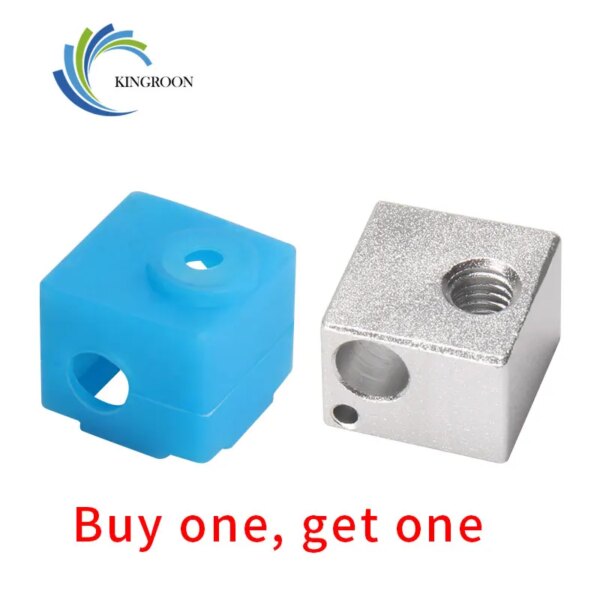 KingRoon E3D V5 J-head Heating Block Extruder Part Aluminum HotEnd V5 Heat Block 16*16*12mm silicon case cover 3D Printers Parts