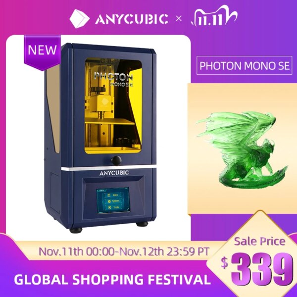 Newest ANYCUBIC Photon Mono SE 3D Printer APP Remote Control LCD UV 3D Printing High Speed Resin 3D Printers