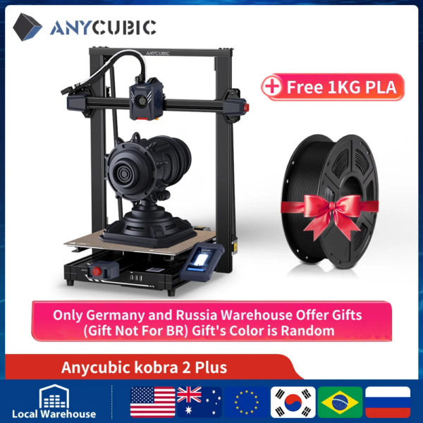 ANYCUBIC KOBRA 2 Plus 3D-printerprinters 4,3 inch capacitief HD-aanraakscherm, automatisch
