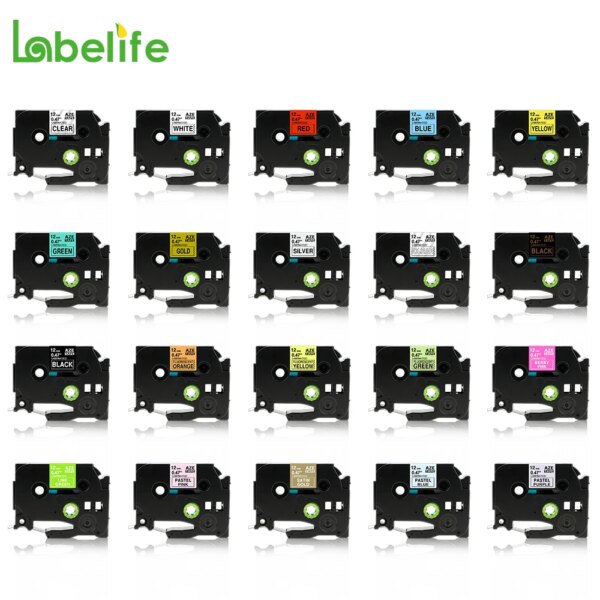 TZe-231 laminated tze231 tze 631 12mm label Tape tz231 Compatible for Brother P-Touch Printers PT-H110 PT-E100B tze-631 tze-231