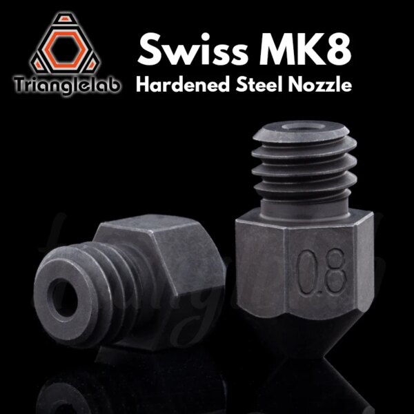 Trianglelab Swiss MK8 Hardened steel Nozzle high temperature m6 Thread 1.75MM Filament for 3D printers hotend cr10 ender3 ETC.