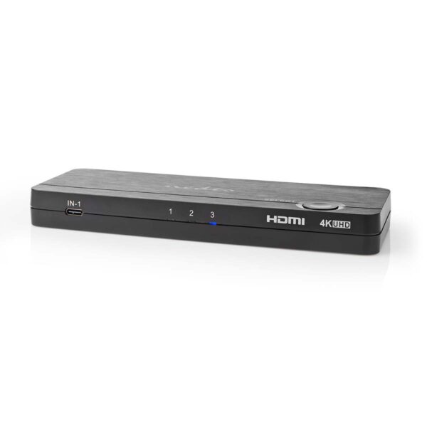 HDMI-Converter | USB-C Female / 2x HDMI Input / 4x USB A Female | 1x HDMI Output | 1-weg | 4K@60Hz | 18 Gbps | ABS | Antraciet