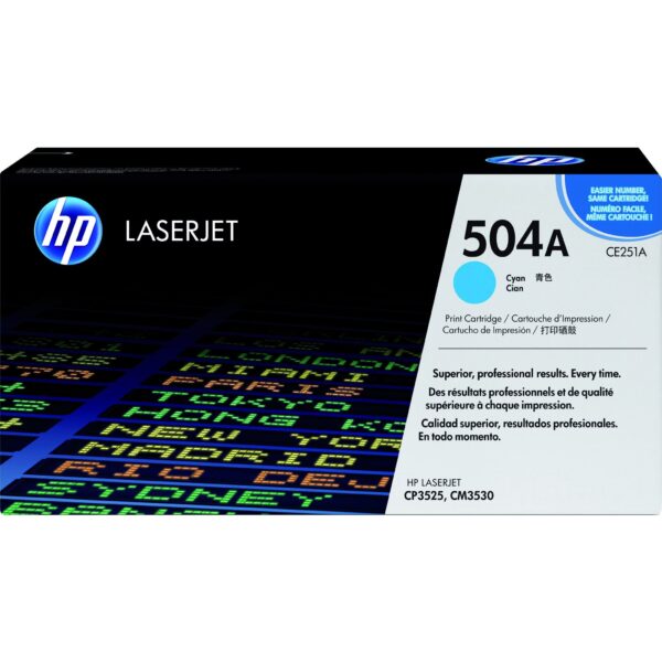 Tonercartridge hp ce251a 504a blauw