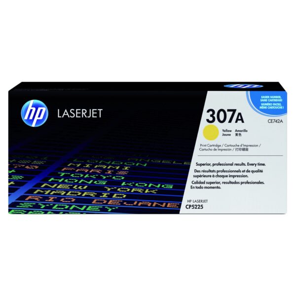 Tonercartridge hp ce742a 307a geel