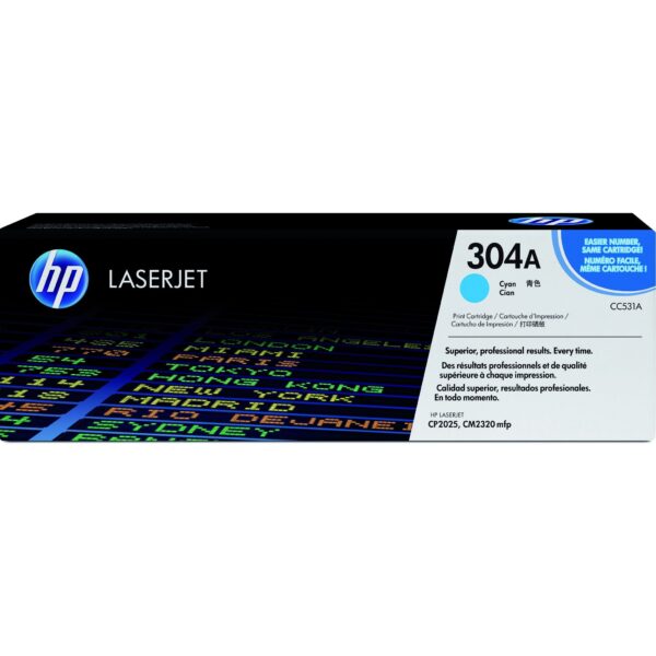 Tonercartridge hp cc531a 304a blauw