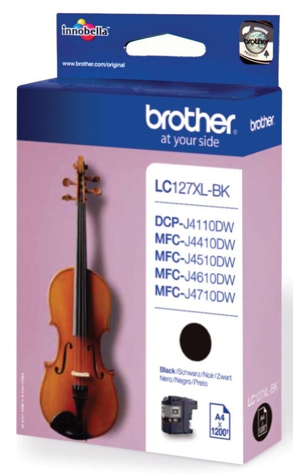 Brother inktcartridge, 1.200 pagina&apos;s, OEM LC-127XLBK, zwart