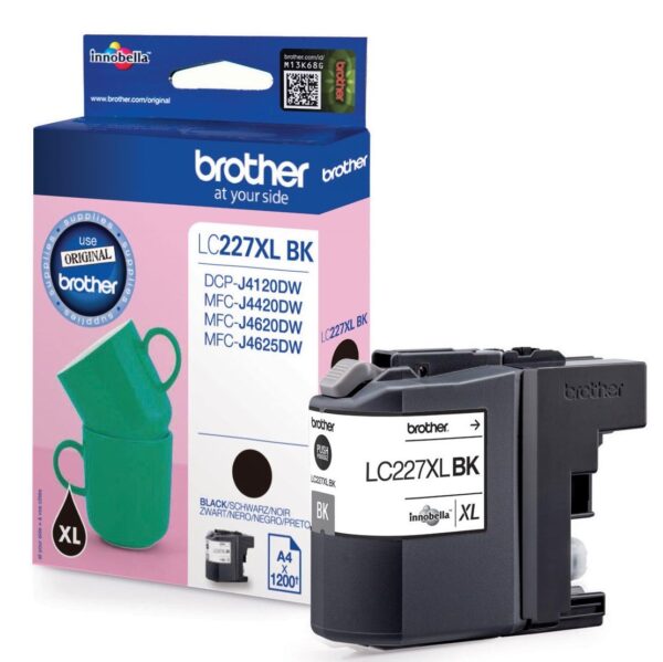 Brother inktcartridge, 1.200 pagina&apos;s, OEM LC-227XLBK, zwart, op blister