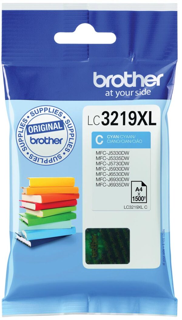 Brother inktcartridge, 1.500 pagina&apos;s, OEM LC-3219XLC, cyaan