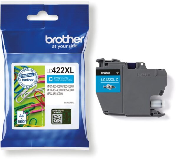 Brother inktcartridge, 1.500 pagina&apos;s, OEM LC-422XLC, cyaan