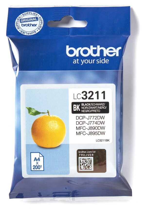 Brother inktcartridge, 200 pagina&apos;s, OEM LC-3211BK, zwart