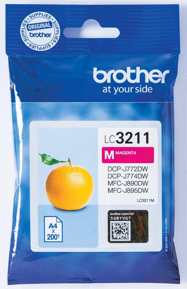 Brother inktcartridge, 200 pagina&apos;s, OEM LC-3211M, magenta