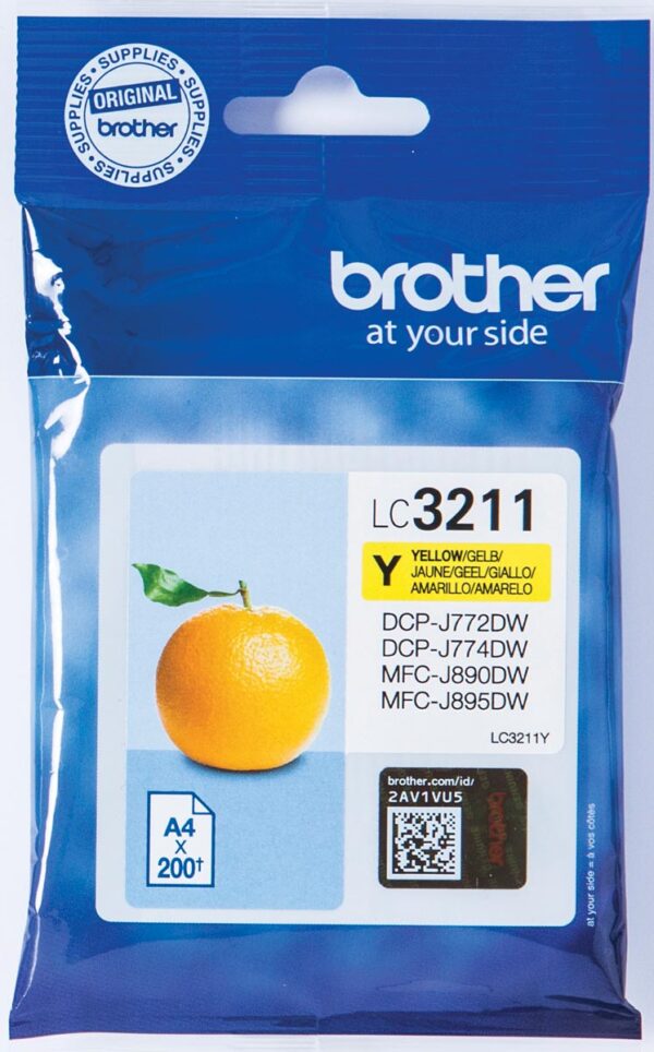 Brother inktcartridge, 200 pagina&apos;s, OEM LC-3211Y, geel