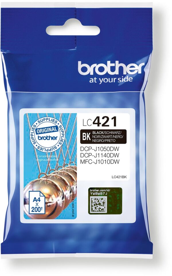 Brother inktcartridge, 200 pagina's, OEM LC-421BK, zwart