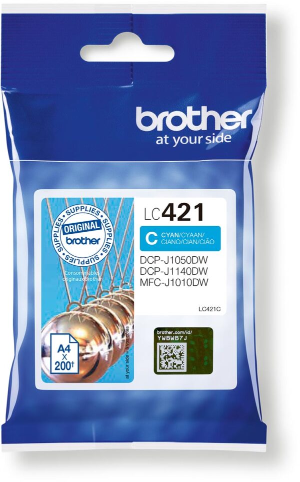 Brother inktcartridge, 200 pagina's, OEM LC-421C, cyaan